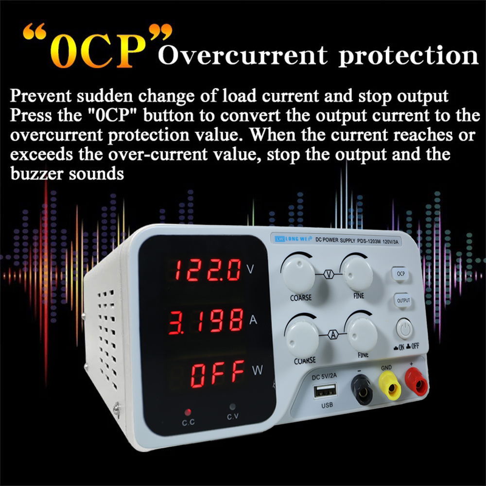 Gambar produk LONGWEI Power Supply Adjustable DC Variable Voltage 120V 3A 360W - PDS-1203M