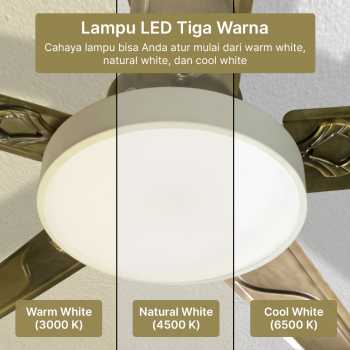 Gambar produk AVEO Kipas Angin Gantung Lampu Plafon Tri Color 52 Inch Remote Control - AV-052 - 1