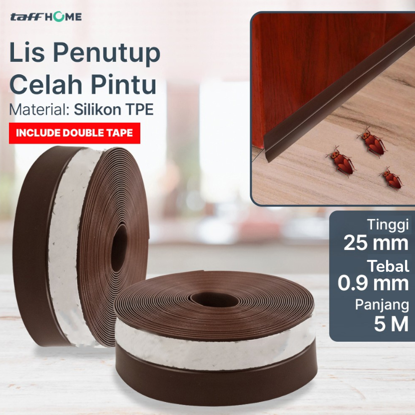 TaffHOME Lis Penutup Celah Pintu Penghalang Debu Door Bottom Seal 25mmx5M - EACC25 Gambar produk TaffHOME Lis Penutup Celah Pintu Penghalang Debu Door Bottom Seal 25mmx5M - EACC25 - Utama