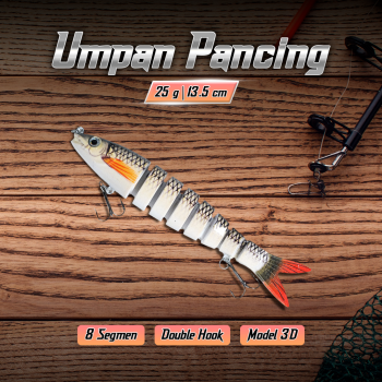 GOBAIT Umpan Pancing Ikan Lifelike Fish Bait Lure 8 Section 13.5cm 25g - GB-13