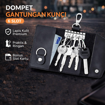 Gambar produk Dompet Gantungan Kunci Mobil 6 Slot Key Holder Purse Fashion - SKM0062