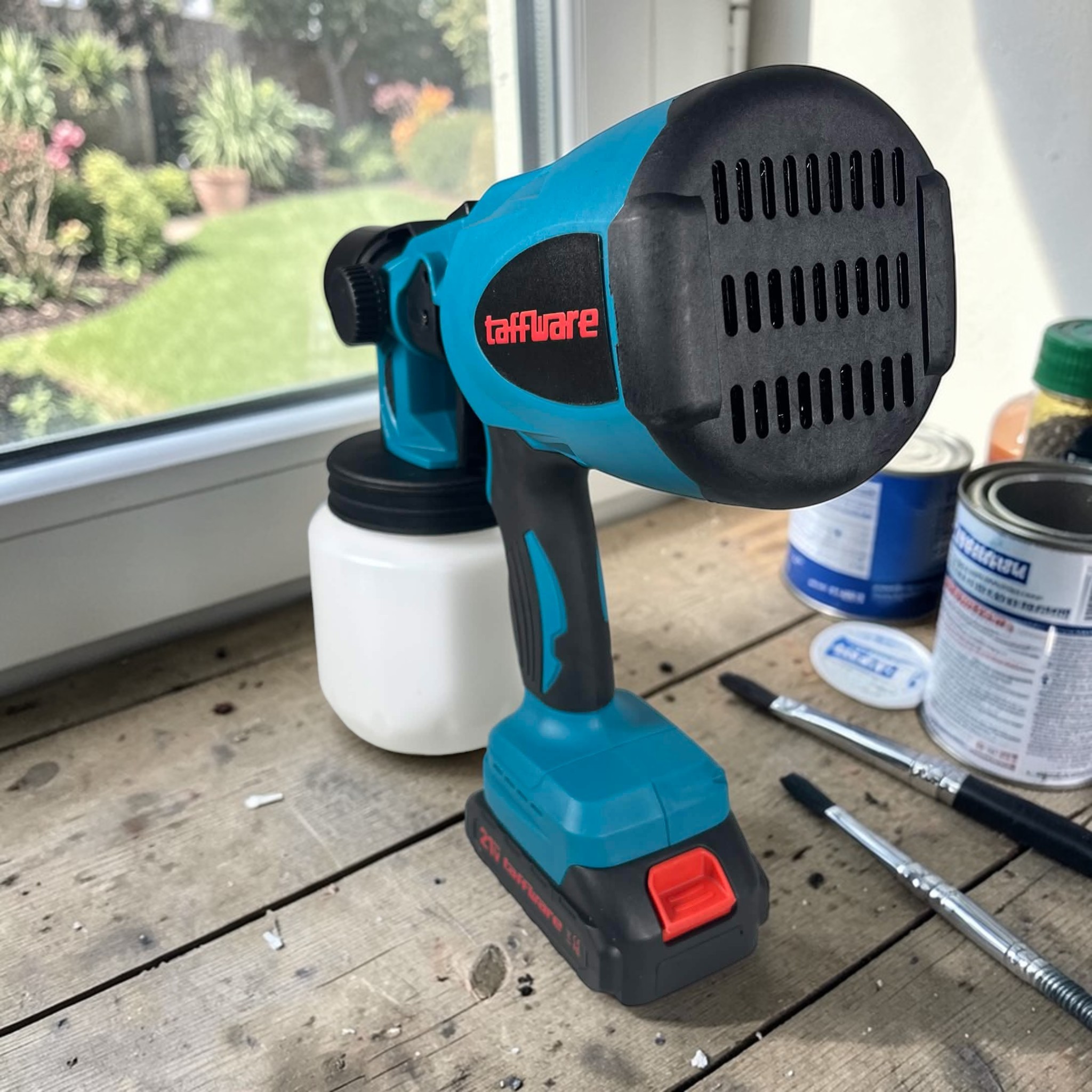 Taffware Pistol Semprot Cat Dinding Spray Gun Elektrik 800ml 1500mAh - TM01 Gambar produk Taffware Pistol Semprot Cat Dinding Spray Gun Elektrik 800ml 1500mAh - TM01