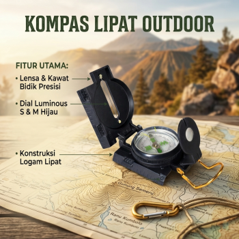 FORFAR Kompas Bidik Prisma Lipat Navigasi Outdoor Camping Survival - F01