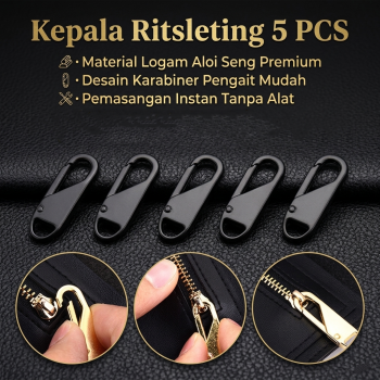 Gambar produk KALAX Kepala Ritsleting Pengganti Zipper Head Replacement 5 PCS - KA09