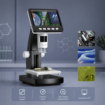 Taffware Mikroskop Digital Monitor 1080P 1000x 4.3 Inch 2MP 1200mAh - 306B