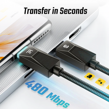 Gambar produk ESSAGER Kabel Data USB A to Type C Multifungsi Fast Charging 100W 1M - ES-X75