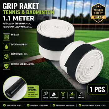 DALTOM Grip Raket Tennis Badminton Padel Sweat Absorbing 1.1M - DL-06