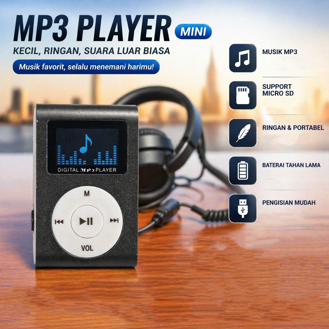 ZUCZUG Pod MP3 Player Mini TF Card dengan Klip dan Layar LCD - ZC10 Gambar produk ZUCZUG Pod MP3 Player Mini TF Card dengan Klip dan Layar LCD - ZC10 - Utama