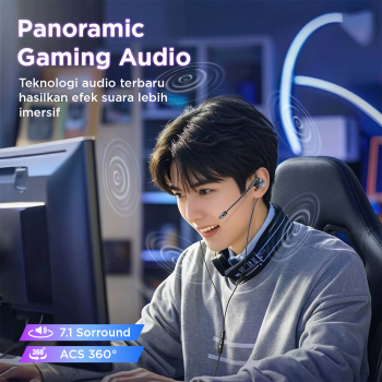Gambar produk VAORLO Earphone Gaming Wired Type C HiFi Surround Sound Detachable Mic - G62 - 1