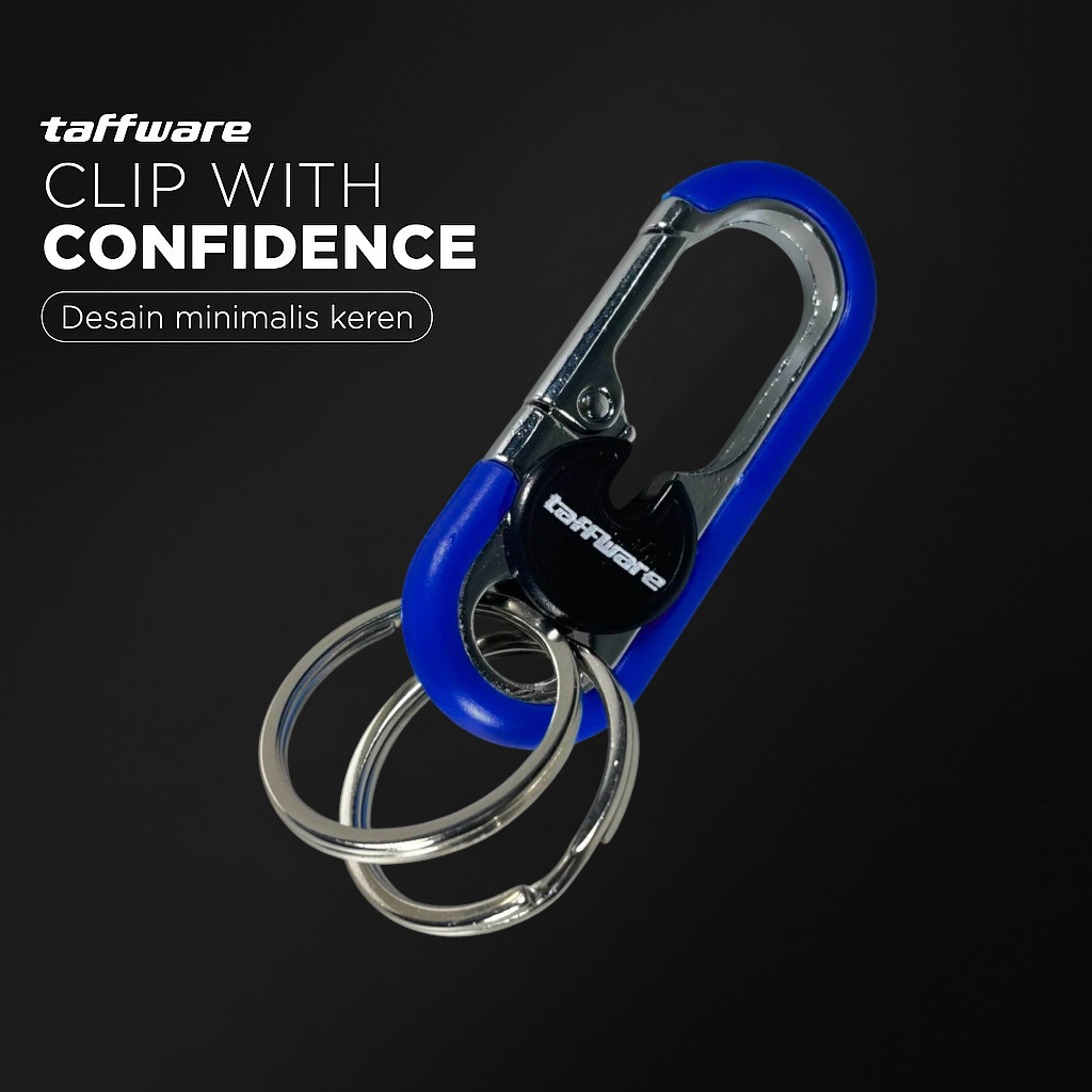 Taffware Gantungan Kunci Carabiner Keychain Clip Stainless Steel - A3746 Gambar produk Taffware Gantungan Kunci Carabiner Keychain Clip Stainless Steel - A3746