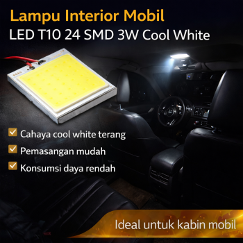 Willtoo Lampu Interior Mobil LED T10 24 SMD WB 3W Cool White 1 PCS - YSY-PL