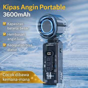 TaffGO Kipas Angin Portable Genggam Turbo Mini Cooling Fan 3600mAh - FC8