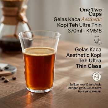 One Two Cups Gelas Kaca Aesthetic Kopi Teh Ultra Thin Glass 370ml - KM518