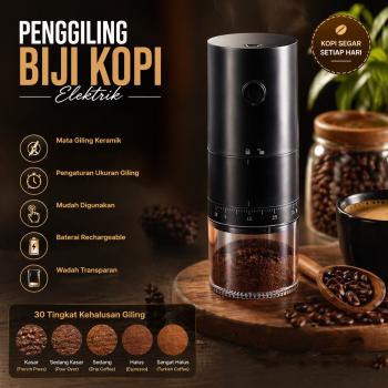 One Two Cups Penggiling Biji Kopi Elektrik Coffee Bean Grinder 2000mAh - HB-995