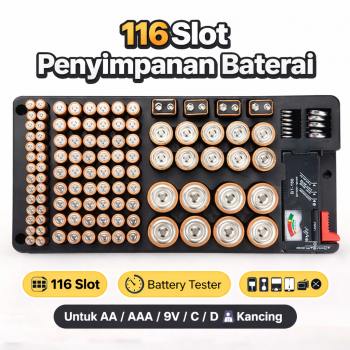 Gambar produk XCC Tempat Baterai dan Tester Battery Storage Box with Cover 116 Grid - XC-116
