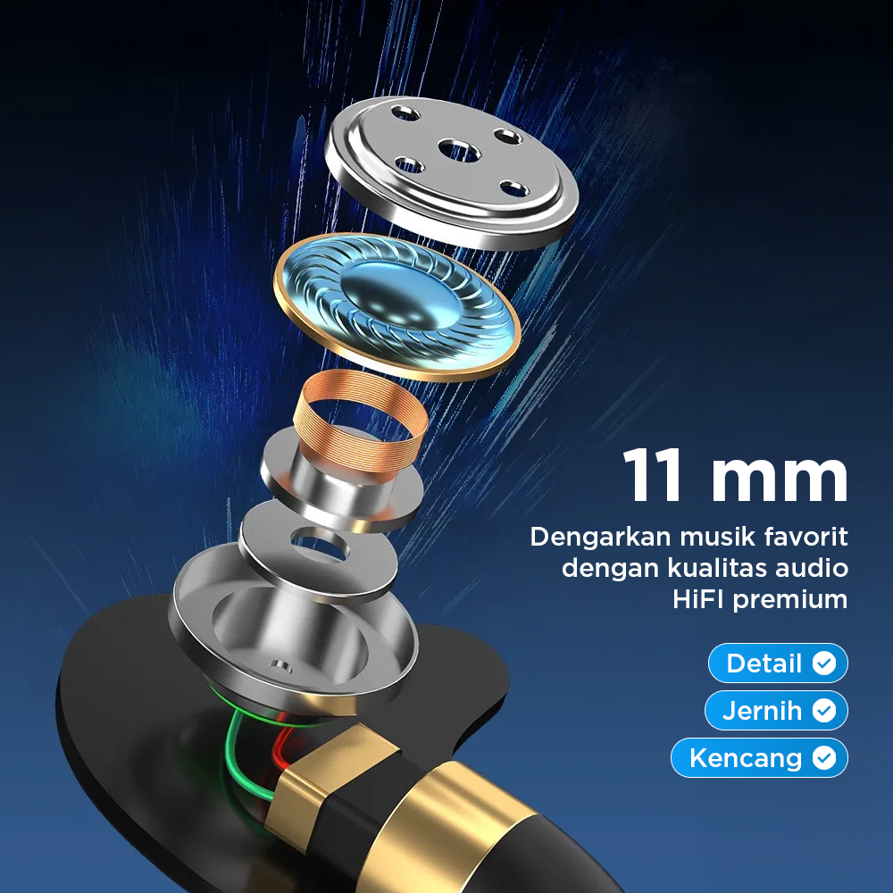 QKZ Earphone In-Ear Wired Detachable HiFi Surround Sound with Mic - Hi6T Gambar produk QKZ Earphone In-Ear Wired Detachable HiFi Surround Sound with Mic - Hi6T - 2
