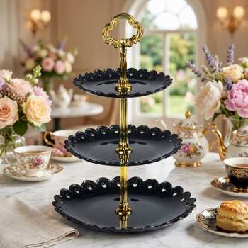 TaffHOME Rak Kue Susun 3 Tingkat Detachable Cake Stand Display - CF431