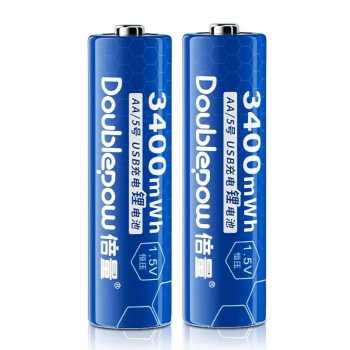 Gambar produk Doublepow Baterai Rechargeable AA Type C 3400mWh 1.5V 1 PCS - DP-4000