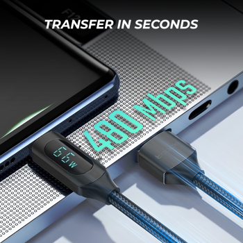 Gambar produk Toocki Kabel Charger USB A to USB Type C Fast Charging Braided 6A 66W 1M - TXCT-XY01/XYA01