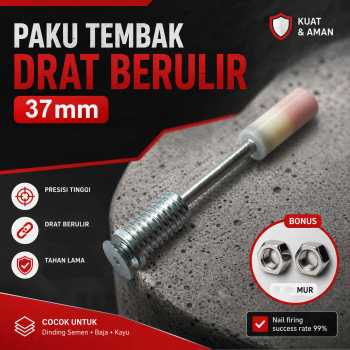 Taffware Paku Tembak Beton Ramset Drat Threaded Nail with Nut 100PCS - YQ-300
