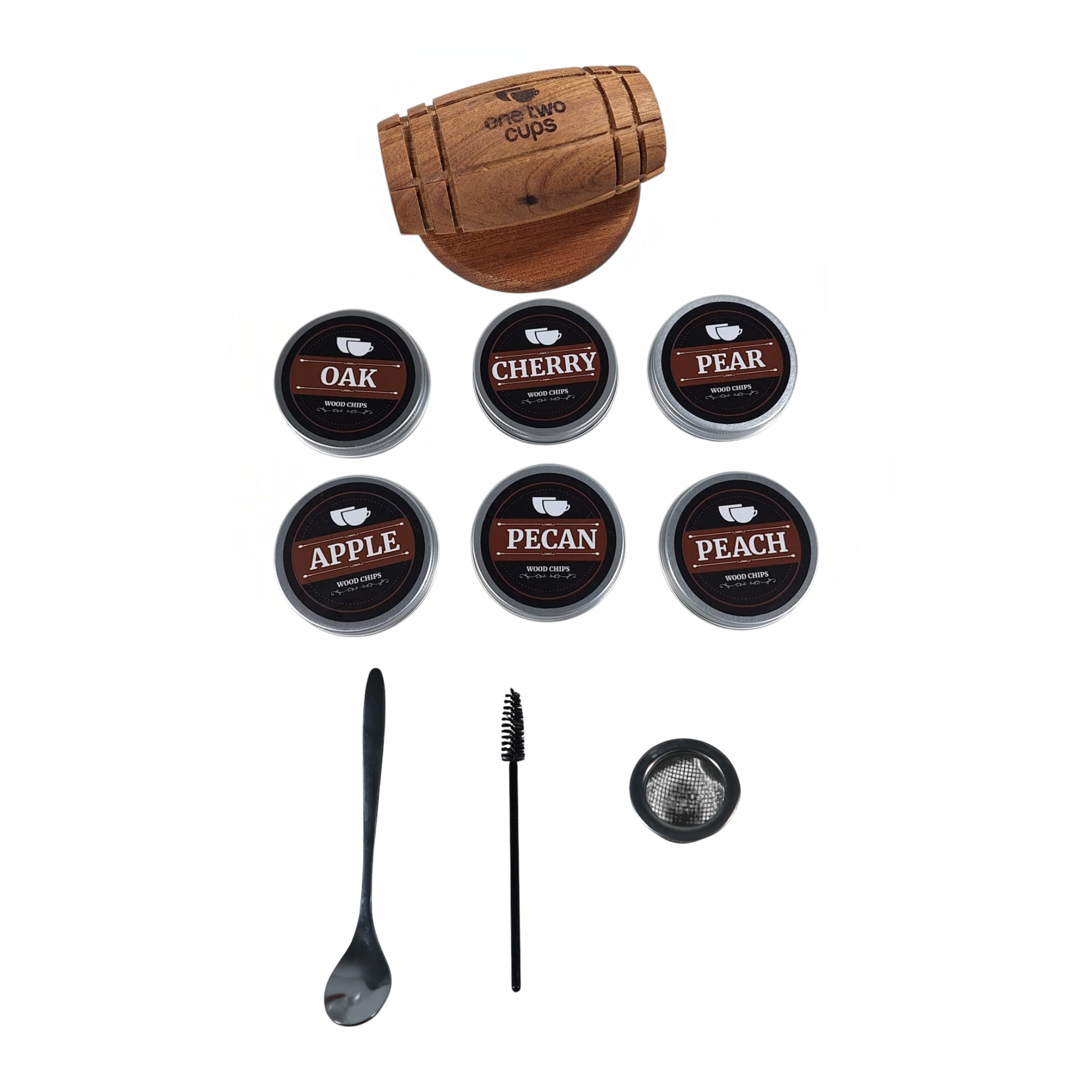 One Two Cups Set Alat Pengasap Cocktail Smoker Kit with 6 Wood Chips - ARB-60 Gambar produk One Two Cups Set Alat Pengasap Cocktail Smoker Kit with 6 Wood Chips - ARB-60