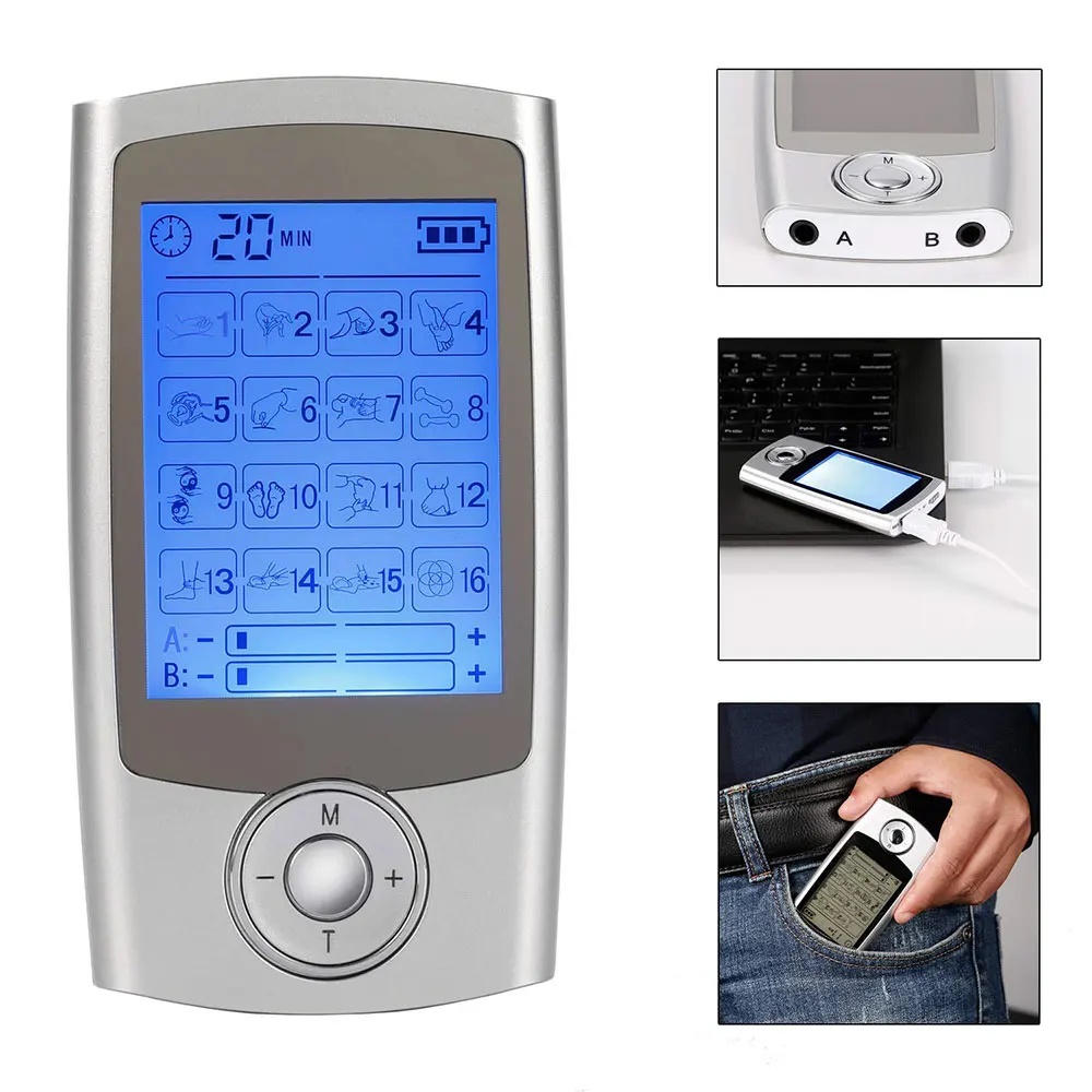 TaffOmicron Alat Pijat Elektrik Akupuntur Tempel TENS EMS 16 Mode - MH-2000 Gambar produk TaffOmicron Alat Pijat Elektrik Akupuntur Tempel TENS EMS 16 Mode - MH-2000