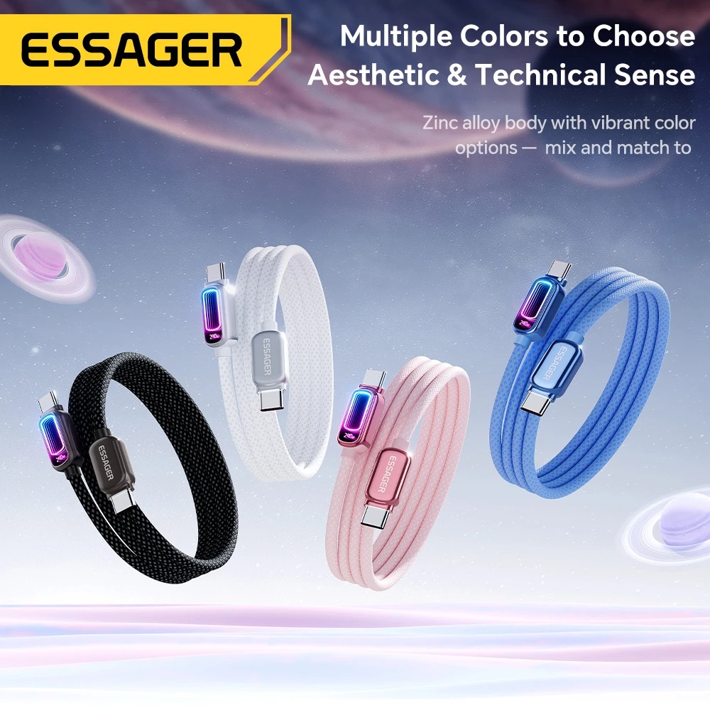 Gambar produk ESSAGER Kabel Data Type C to Type C Fast Charging PD QC 3.1 5A 100W 1M - ES-X81