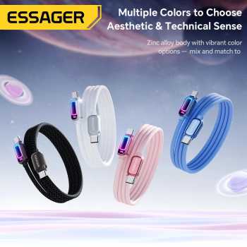 Gambar produk ESSAGER Kabel Data Type C to Type C Fast Charging PD QC 3.1 5A 100W 1M - ES-X81