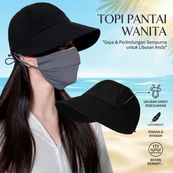 SANWOOD Topi Pantai Wanita Sun Visor Hat Polyester Cotton Breathable - SW56