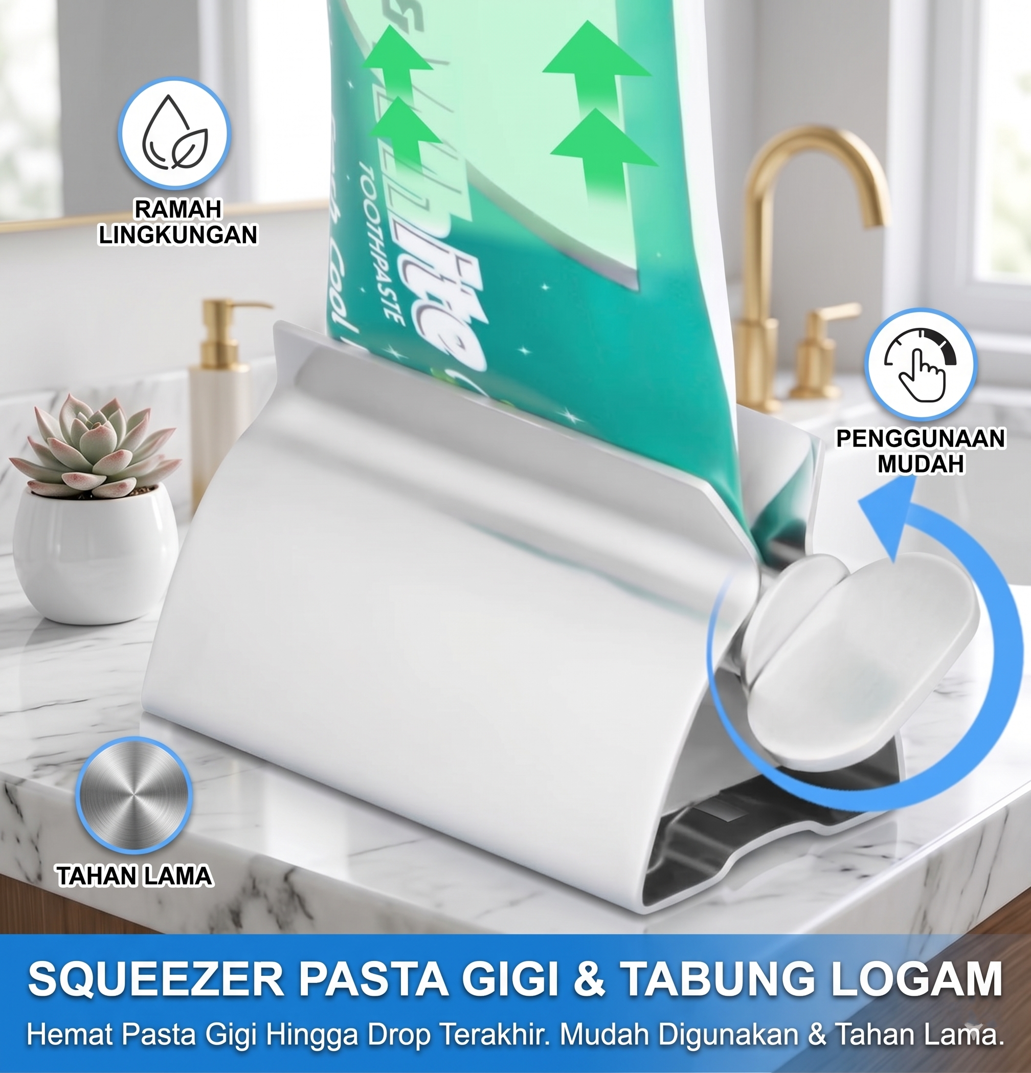 Januel Squeezer Pasta Gigi Odol Stainless Steel Rolling Toothpaste - Jn15 Gambar produk Januel Squeezer Pasta Gigi Odol Stainless Steel Rolling Toothpaste - Jn15 - Utama
