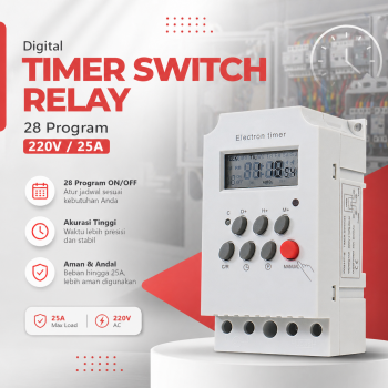 KAMPA Programmable Digital Timer Switch Relay 28 Program 220V/25A - KG316T-II