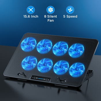 ZJMZYM Cooling Pad Laptop Gaming Kipas Pendingin 8 Fan 15.6 Inch - LG2010