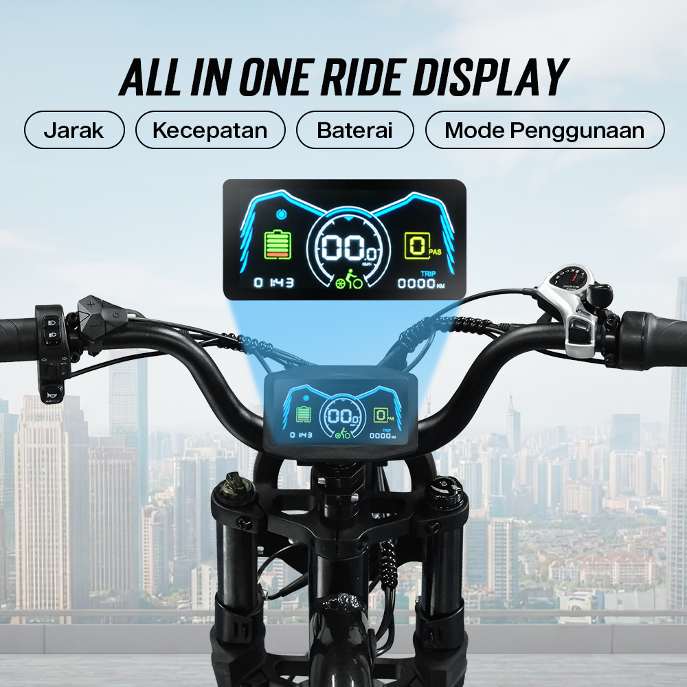 Gambar produk ClipClop Sepeda Listrik Fat Bike 20 Inch Brushless Motor 48V 15Ah 750W - L1