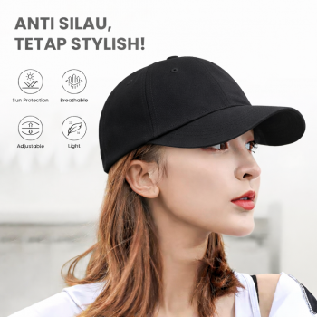 MUJE Topi Baseball Cap Polos Adjustable Breathable Casual Style - F200