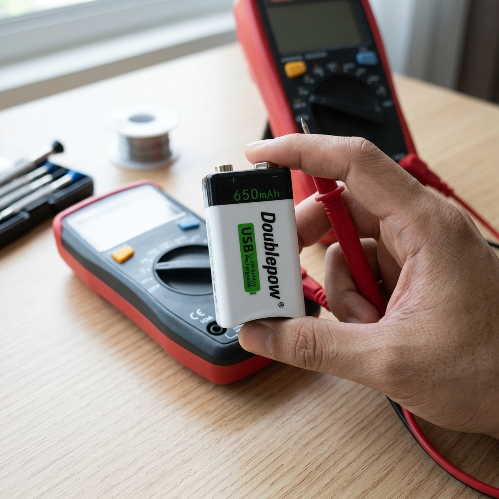 Doublepow Baterai Isi Ulang Li-Ion Micro USB 650mAh 9V 1 PCS - DP-9V6 Gambar produk Doublepow Baterai Isi Ulang Li-Ion Micro USB 650mAh 9V 1 PCS - DP-9V6