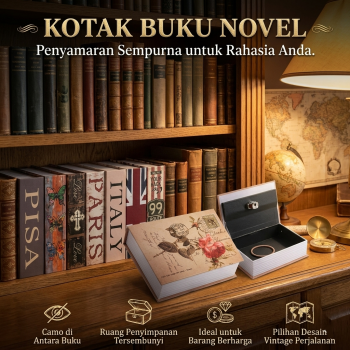 Gambar produk TaffGUARD Kotak Buku Novel Hidden Security Box Book Key Lock Size S - KB-20L