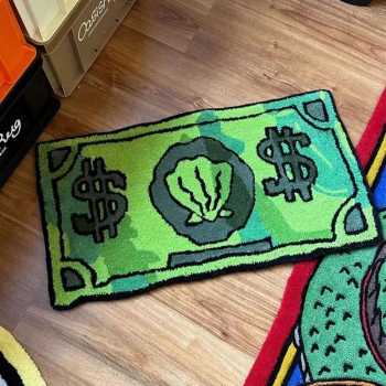 TaffHOME Karpet Lantai Bulu Absorbent Anti Slip Cartoon Money 60x90cm - TH-02