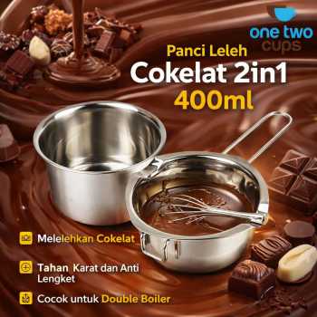 Gambar produk One Two Cups Panci Leleh Cokelat Keju 2in1 Melting Chocolate Pot 400ml - JS33