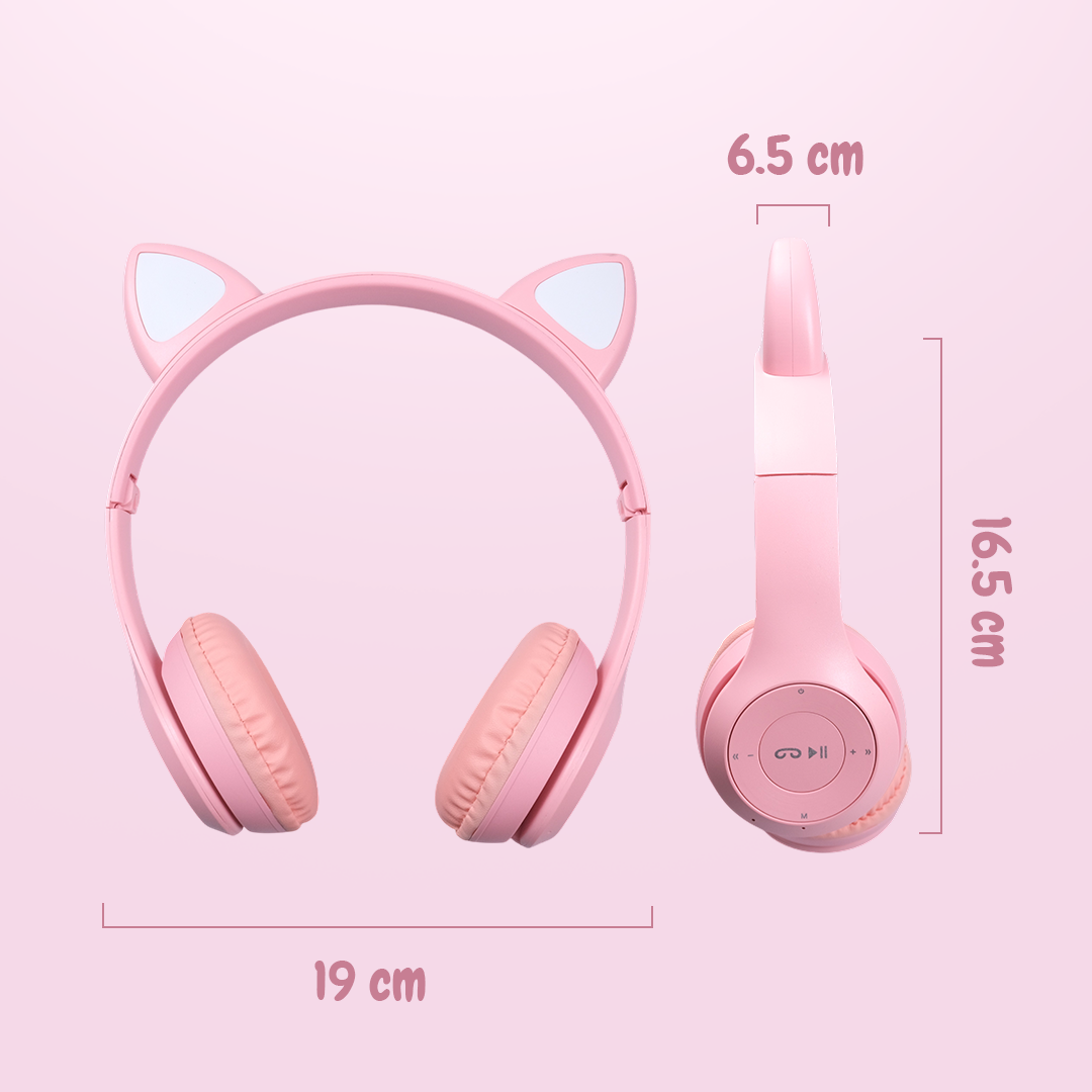 Fuloophi Headphone Bluetooth 5.0 Cat Ear 9D Sound Foldable 150mAh - P47M Gambar produk Fuloophi Headphone Bluetooth 5.0 Cat Ear 9D Sound Foldable 150mAh - P47M