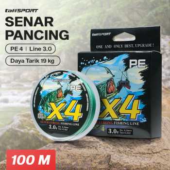 TaffSPORT Senar Pancing PE 4 Braided Strand Fishing Line 100M - X4
