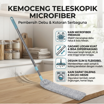 TaffHOME Kemoceng Teleskopik Microfiber Pembersih Debu Dust Remover - W107