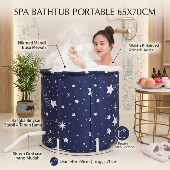 Gambar produk Xueqin SPA Bathtub Lipat Portable Adult Folding Bath 65x70 cm - 18401