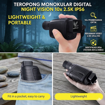 WILDMAN Teropong Monokular Digital Night Vision Infrared 10x 2.5K IP56 - R7
