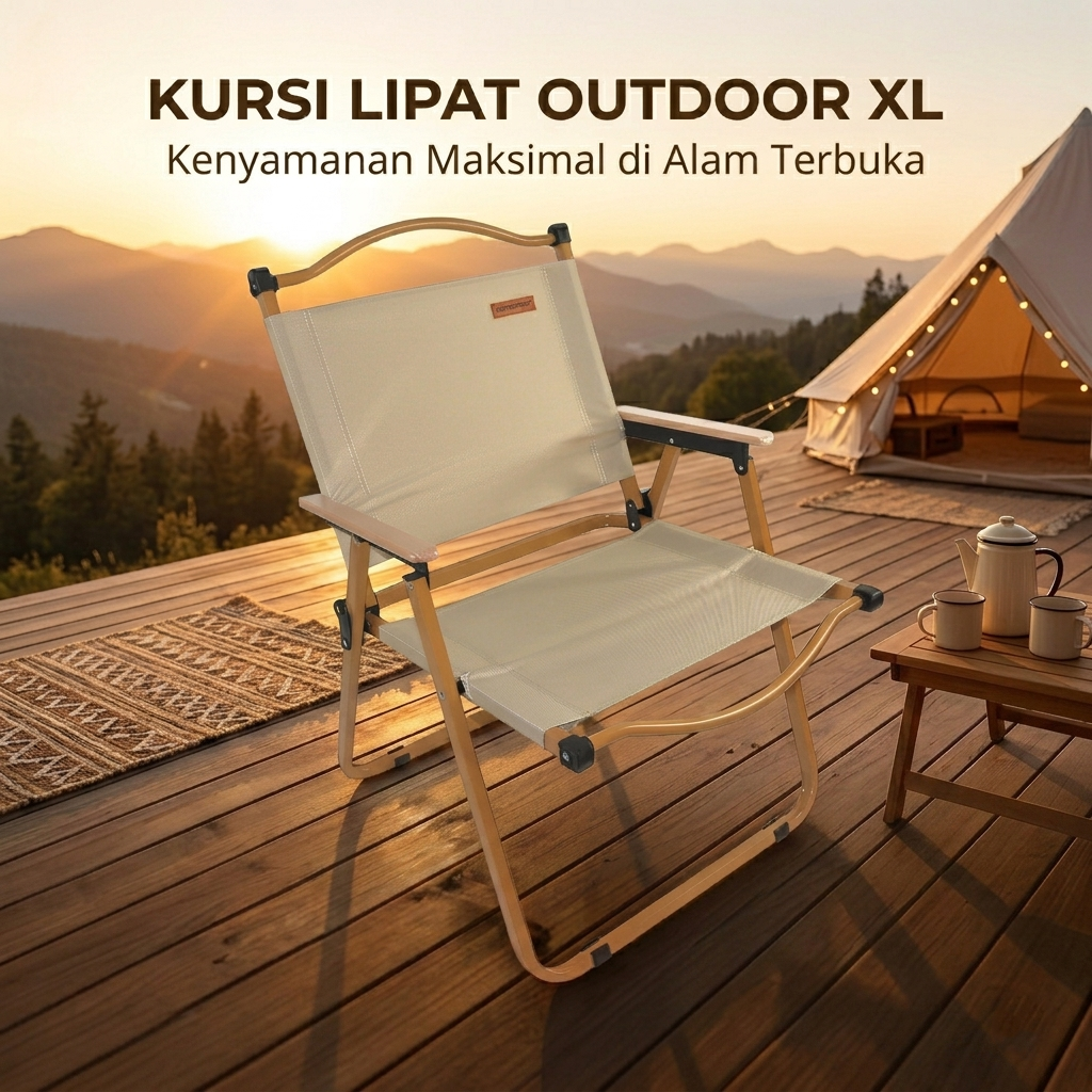 Gambar produk TaffSPORT Kursi Lipat Outdoor Camping Portable Foldable Oxford 600D XL - YH6 - Utama