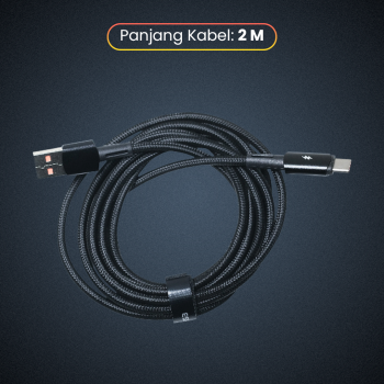 Gambar produk ESSAGER Kabel Data USB A to Type C Fast Charging Braided 120W 6A 2M - EXC120-CG01-P - 7