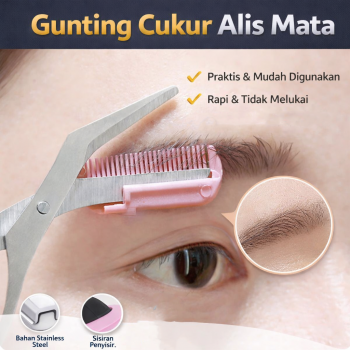 Xiumei Gunting Cukur Alis Mata Eyebrow Trimmer Scissor Comb - XIU1