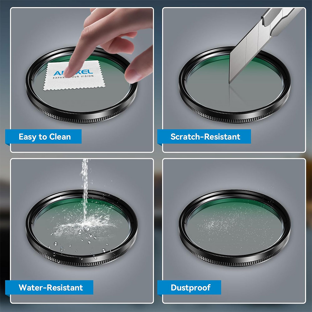 Gambar produk APEXEL Lensa Filter Kamera Smartphone 7in1 HD Glass with Clip 58mm - APL-58FL7