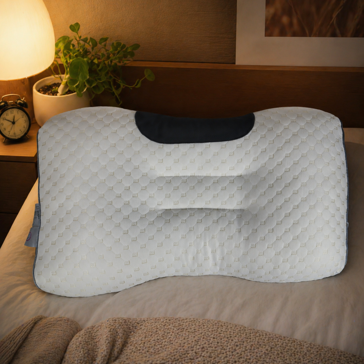 BeB Bantal Orthopedic Dacron 3D Neck Cervical Pillow Massage 850G - 8h Gambar produk BeB Bantal Orthopedic Dacron 3D Neck Cervical Pillow Massage 850G - 8h - 1