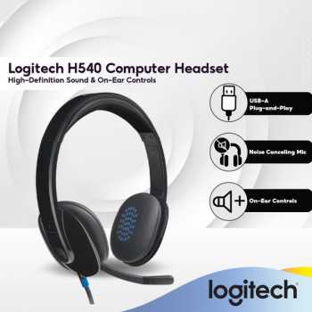 Logitech Headset Kabel USB Noise Cancelling HiFi Microphone 1.8M - H540