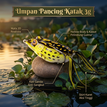 GABAN Umpan Pancing Katak Kecil Frog Lure Soft Tube Bait 3g - INU74